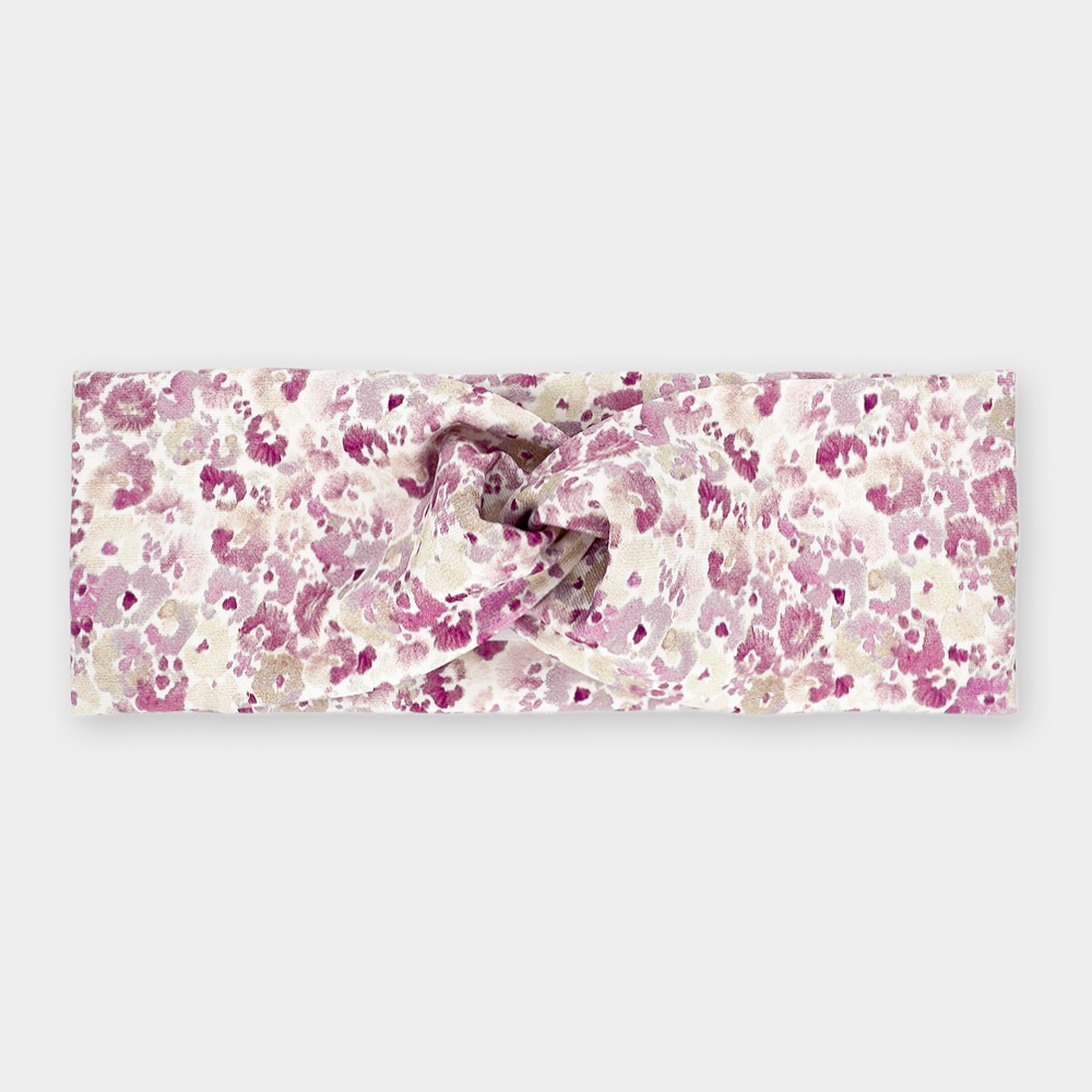 Látková čelenka - Fialové skvrnky