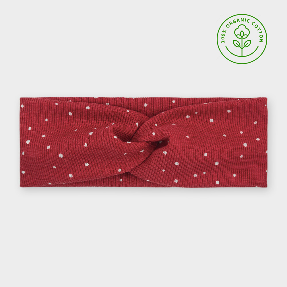 Látková čelenka - Puntíky červené žbr