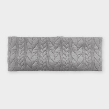 Látková čelenka - Světle šedá pleteninka