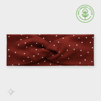 Látková čelenka - Puntíky terakota žbr